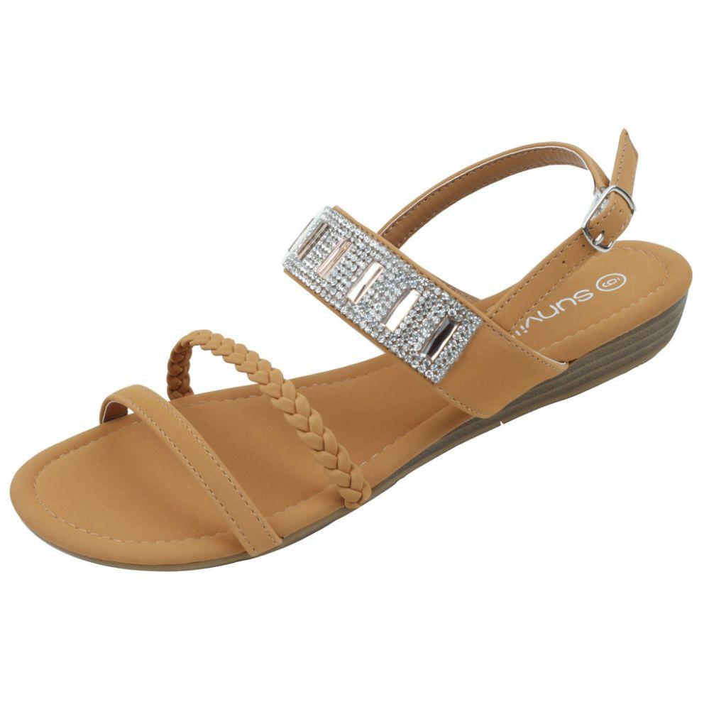 18 Wholesale Ladies' Fashion Sandals Tan image