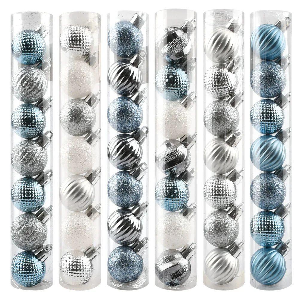 72 Wholesale 7-Count Christmas Balls 5cm Silver image