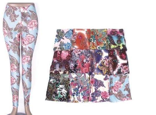36 Wholesale LADIES Big Floral PRINTED LEGGINGs image