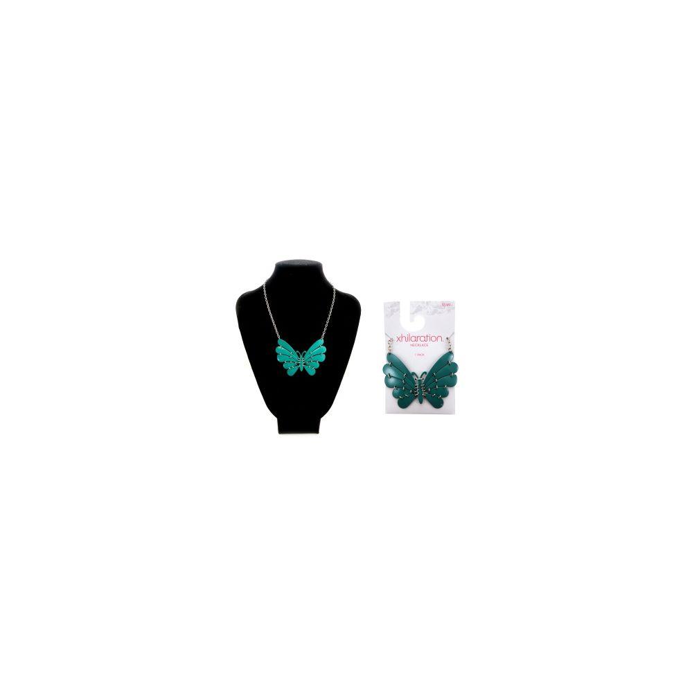 36 Wholesale Necklace With Linked Metal Pieces Forming A Butterfly Charm image