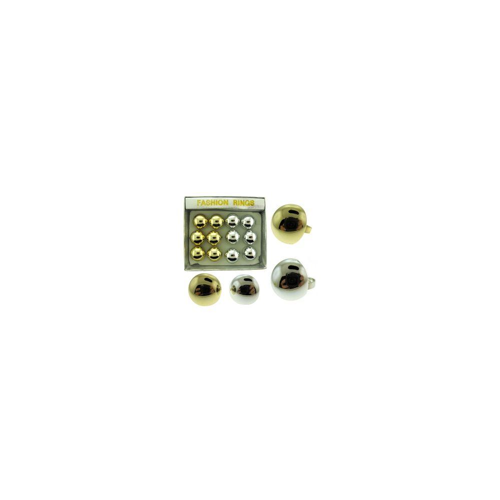 36 Wholesale Silver And Gold Round Rings image