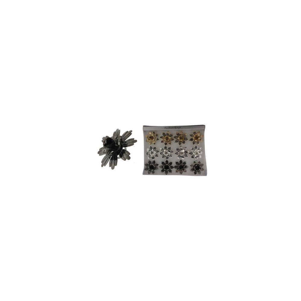 36 Wholesale Enameled 2 Inch Diameter, Flower Ring Set. image