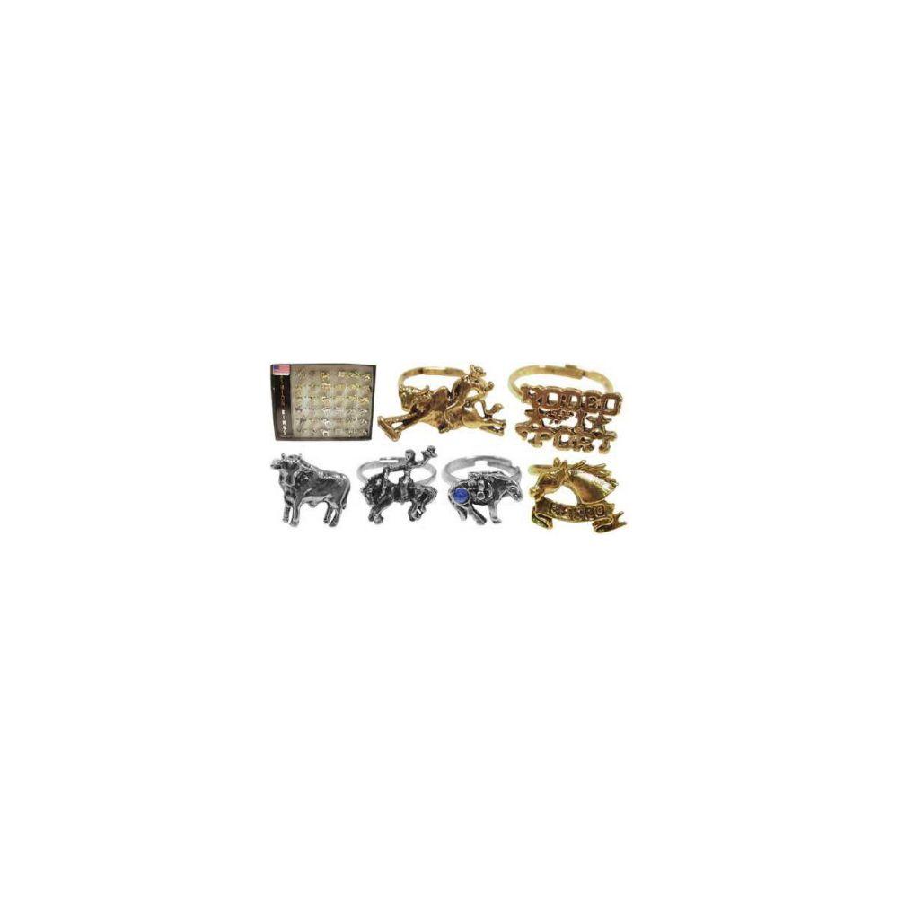 180 Wholesale Assorted Gold Tone And Silver Tone Assorted Western Themed Ring Set image