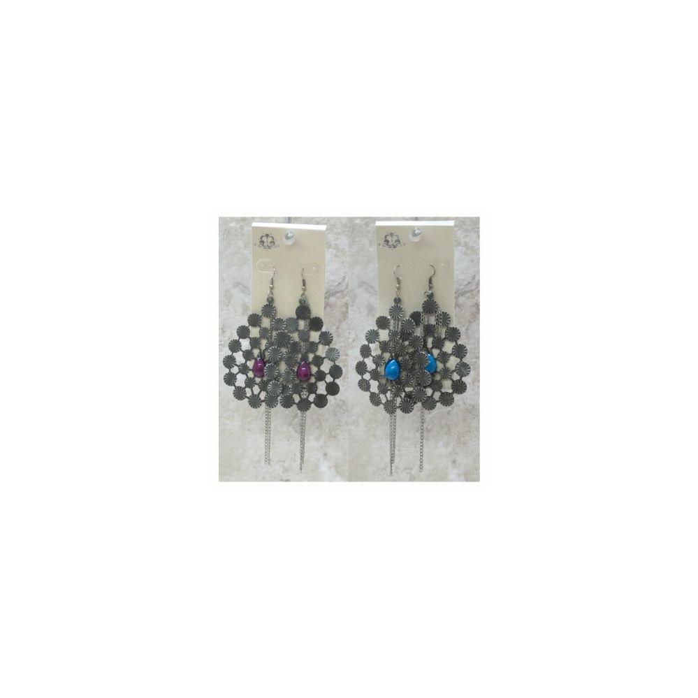 36 Wholesale Silver Tone And Gold Tone Assorted Colored Crystal Stone Accents In A Ornate Design image