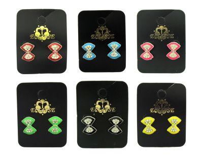 36 Wholesale Silver Tone Bow Stud Earrings image