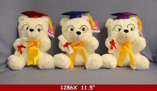 15 Wholesale 11.5 Inch White Graduation Bear image