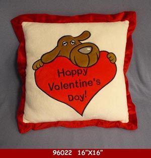 24 Wholesale 16 inch X 16 inch Plush Love Dog Pillow image