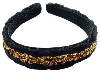 72 Wholesale Fabric Headband With A Goldtone Braiding image