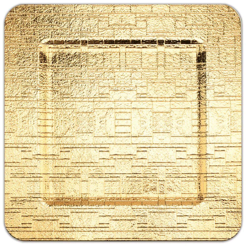 24 Wholesale Plastic Charger Plate 13in Gold Square Tile Layout image