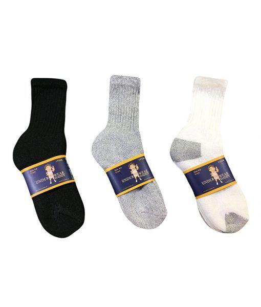 144 Wholesale Boys Sport Sock Crew 4-6 In White image