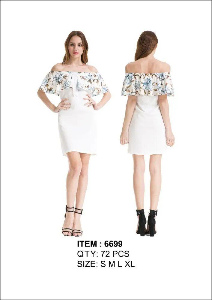 36 Wholesale Women's Long Floral Off The Shoulder Dress image