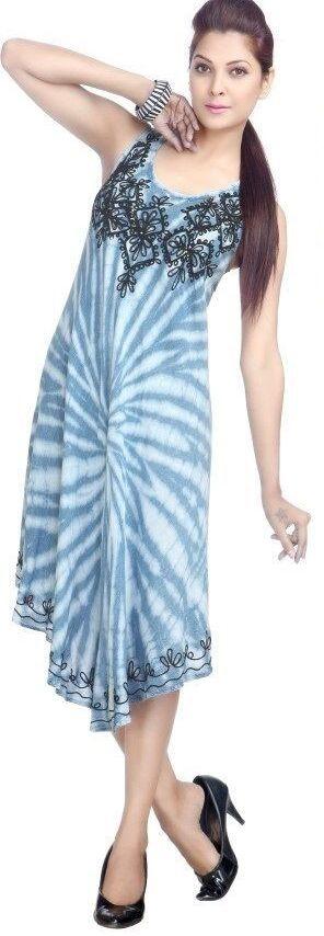 48 Wholesale Women's Denim Printed Maxi Dress image