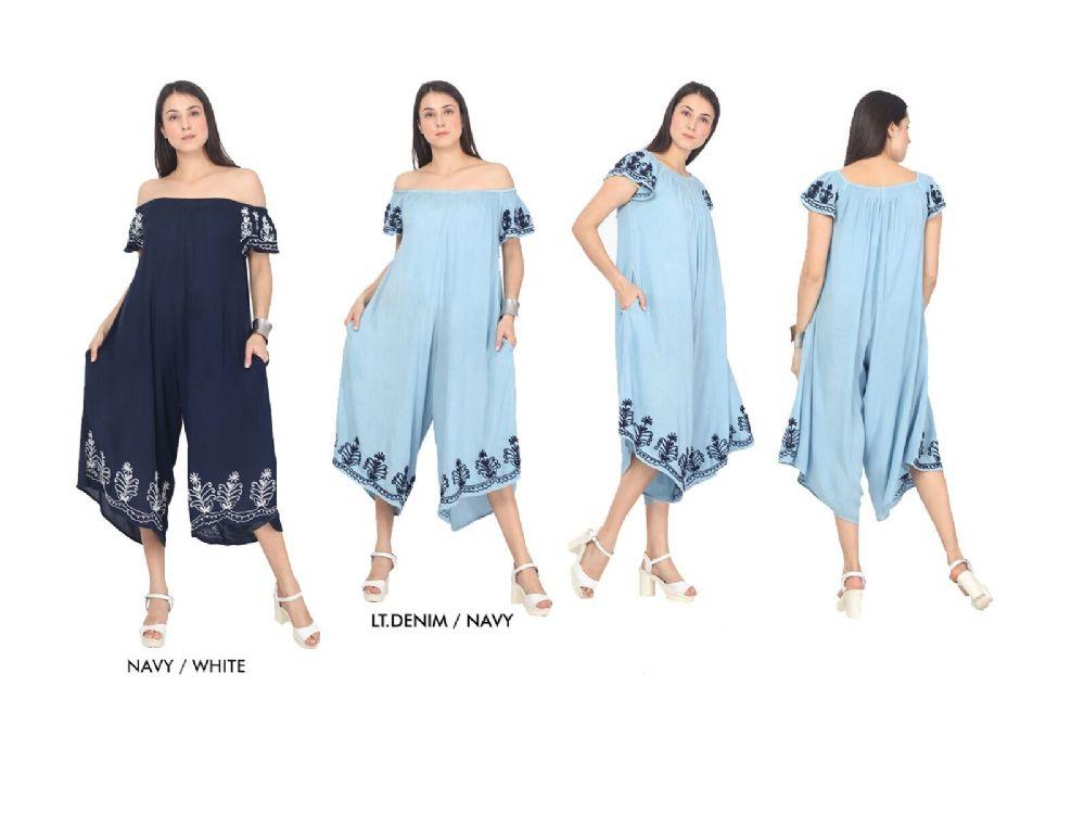 24 Wholesale Women's Floral Printed Long Jump Suit image