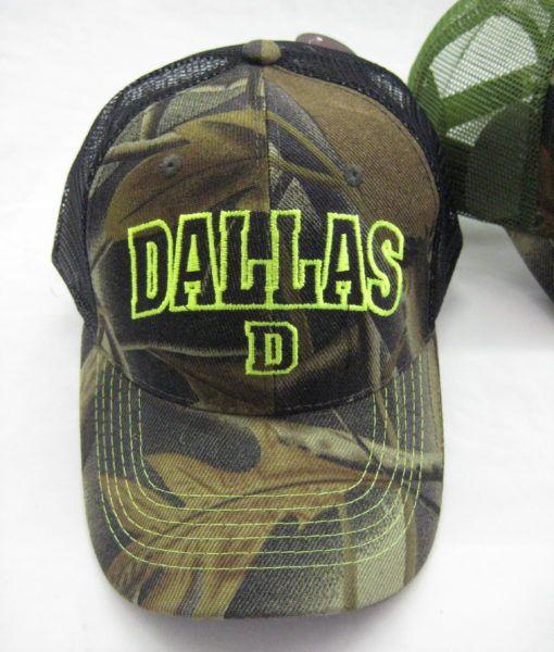 24 Wholesale "dallas" Camo Base Ball Cap image