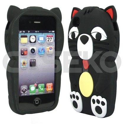 12 Wholesale I Phone 4s Big Cat Black Protective Case image