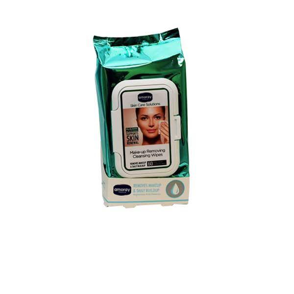 18 Wholesale 60 Count Amoray Make Up Removing Wipes Hyaluronic Acid image