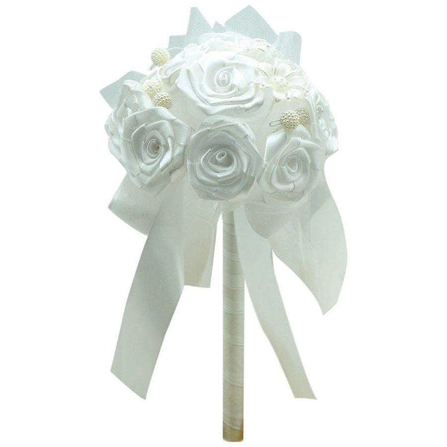 12 Wholesale White Wedding Bouquet image