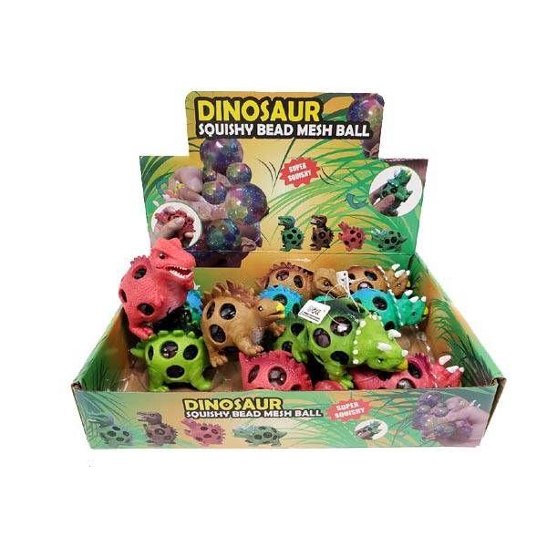 48 Wholesale Squishy Dinosaur With Rainbow Beads image