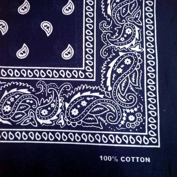 48 Wholesale Navy Blue Paisley Bandana 22x22 Inch Cotton image