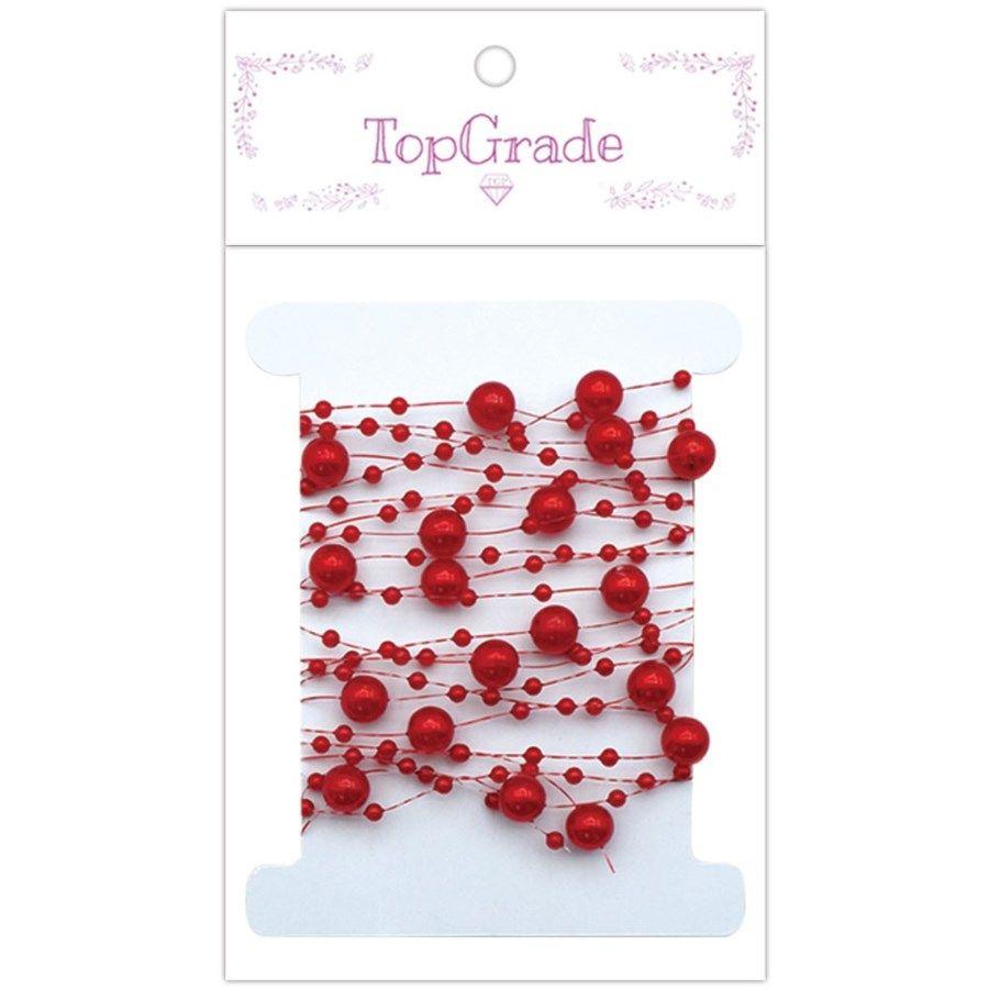 12 Wholesale Pearl Garland Red Ten Feet image