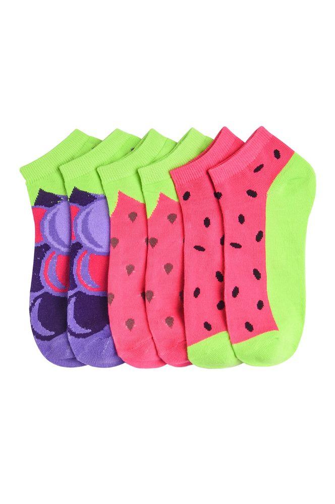 432 Wholesale Girls Fruit Printed Ankle Socks Size 0-12 image