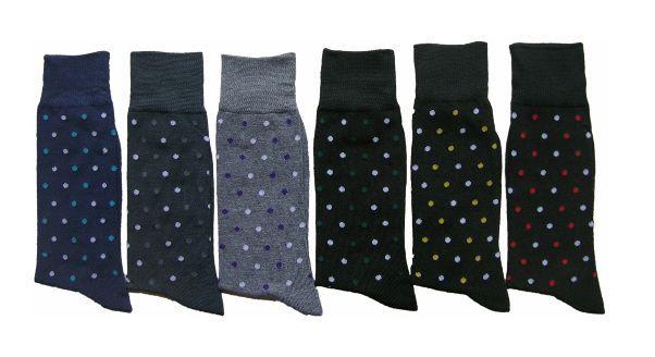 288 Wholesale Men's Casual Crew Dress Socks - Dot Print - Size 10-13 image