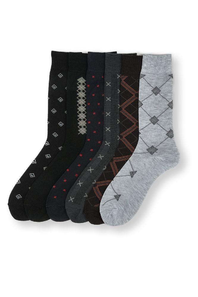 288 Wholesale Men's Assorted Patterned Dress Socks 10-13 image