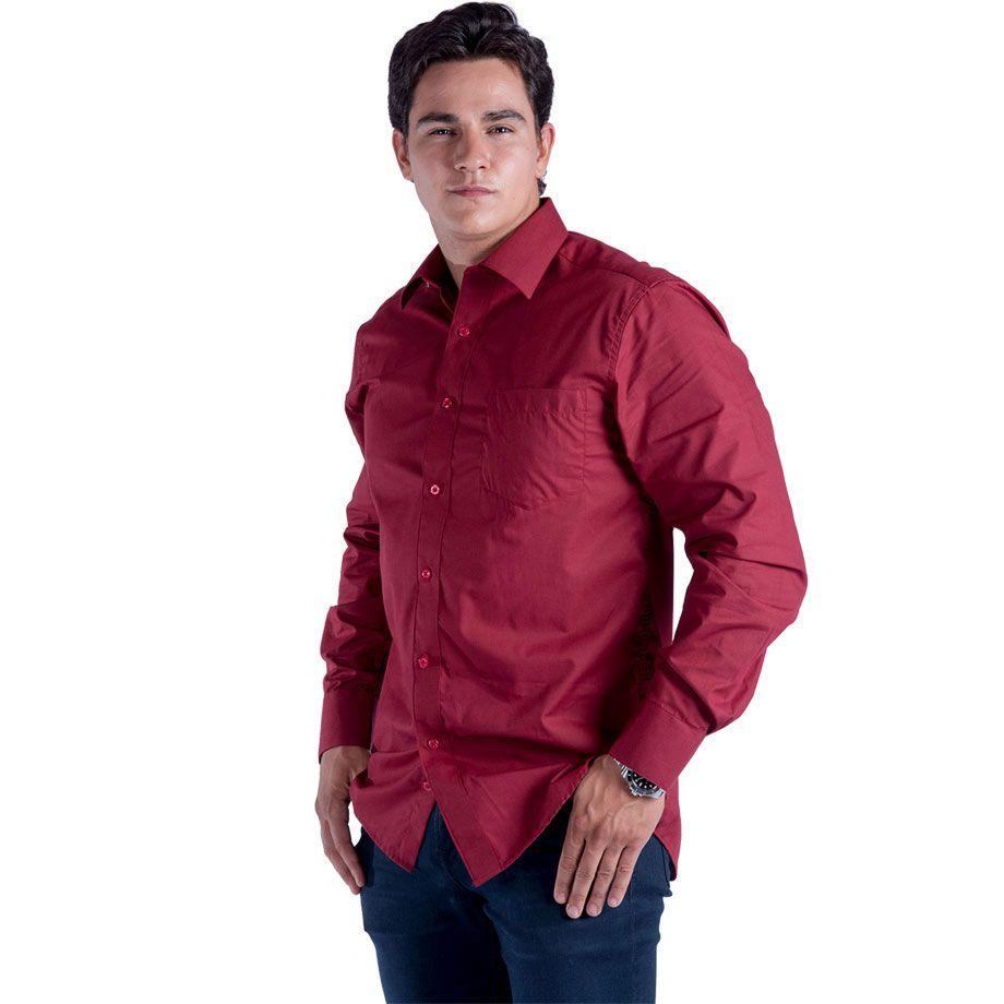 24 Wholesale Mens Button Down Dress Shirt In Burgandy image