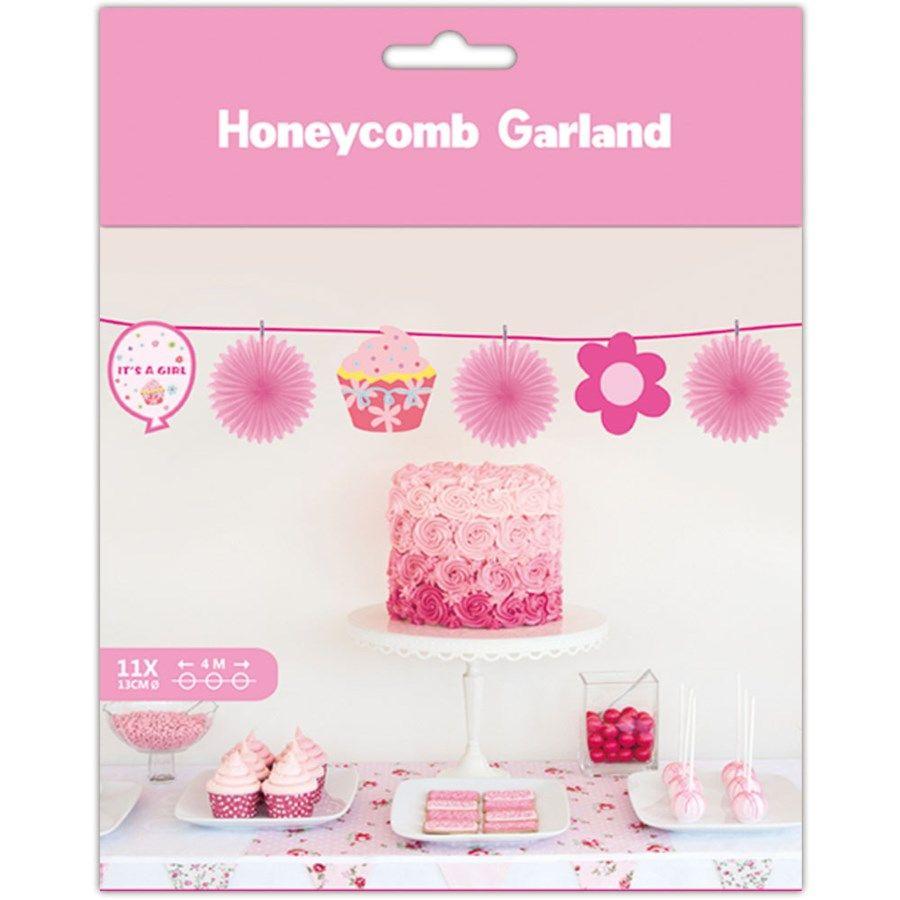 12 Wholesale Its A Boy Honeycomb Garland In Light Pink image