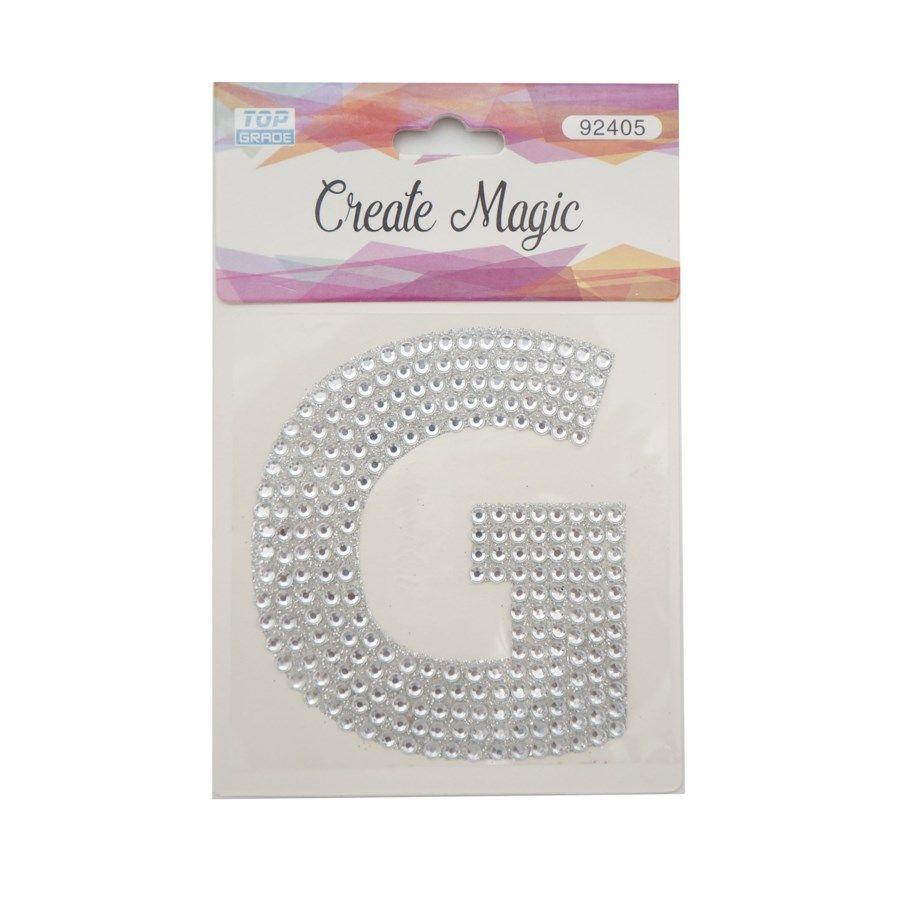 12 Wholesale Crystal Sticker G In Silver image