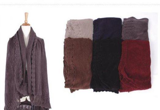 18 Wholesale Womens Soft Open Pashmina Shawl Winter Sleeveless Cardigan Vest Warm Knit Shrug image