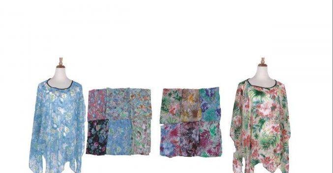 60 Wholesale LADIES Assorted Batwing Beach Top image