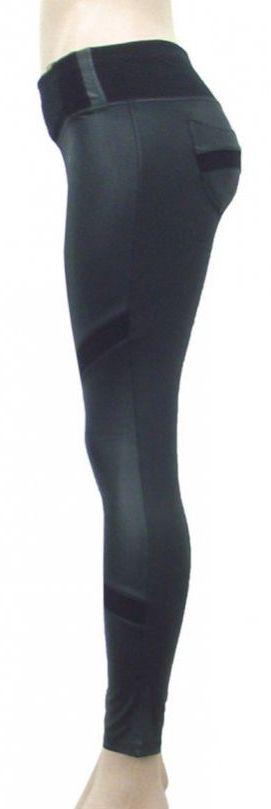 48 Wholesale Womens Faux Leather Leggings Stretch Pleather Pants image