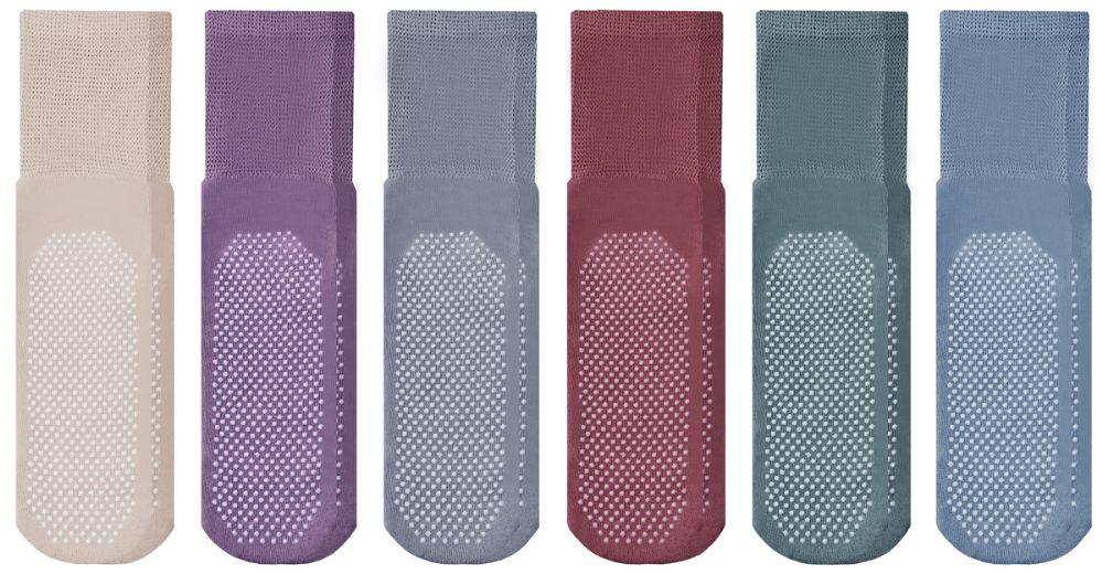 48 Wholesale Yacht & Smith Multi Purpose Diabetic Assorted Colors Rubber Silicone Gripper Bottom Slipper Sock Size 9-11
