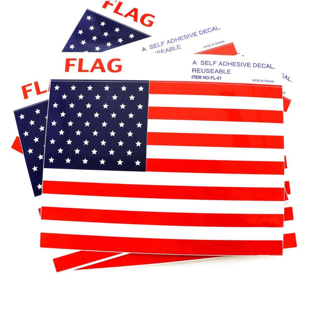 120 Wholesale American Flag Reusable Self Adhesive Decal image