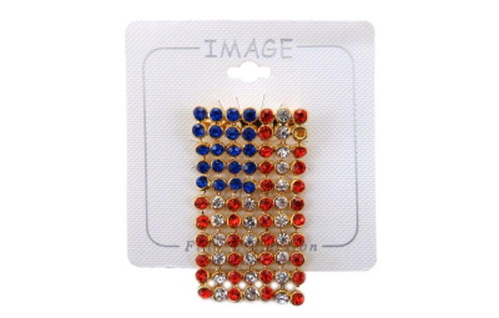 96 Wholesale Vertical Facing Flexible American Flag Pin image