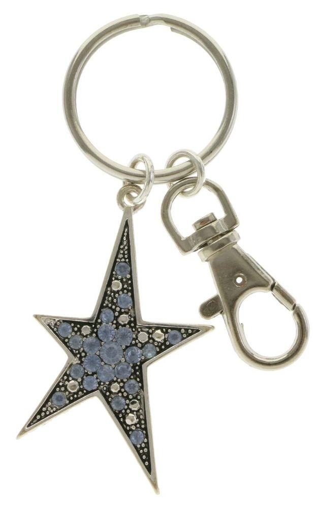 96 Wholesale Star Keychain With Rhinestone Accents Throughout image
