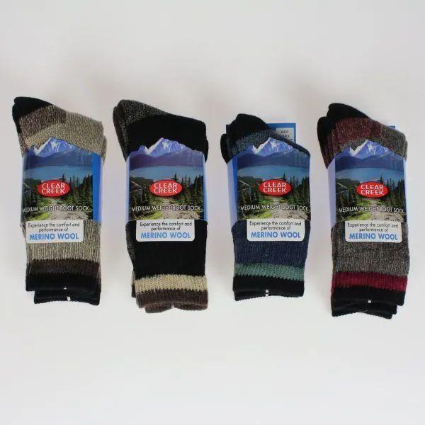 12 Wholesale Kids Merino Wool Boot Socks 2 Pack image