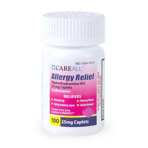 24 Wholesale Careall Diphenhydramine Caplets 25mg image
