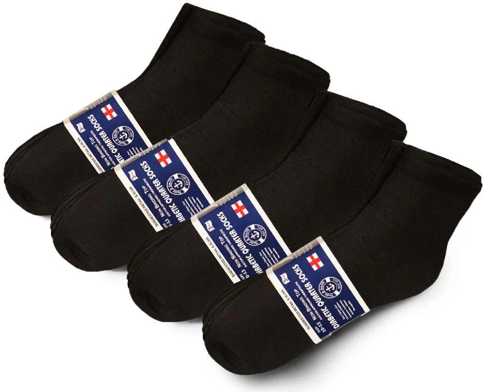 Wholesale Socksnbulk Mens Cotton Diabetic NoN-Binding Ankle Socks Size 10-13 Black image