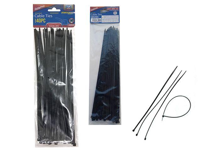 144 Wholesale 40 Piece Black Cable Ties image