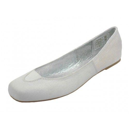 36 Wholesale Women's Square Toe Ballet Flats In White Color image