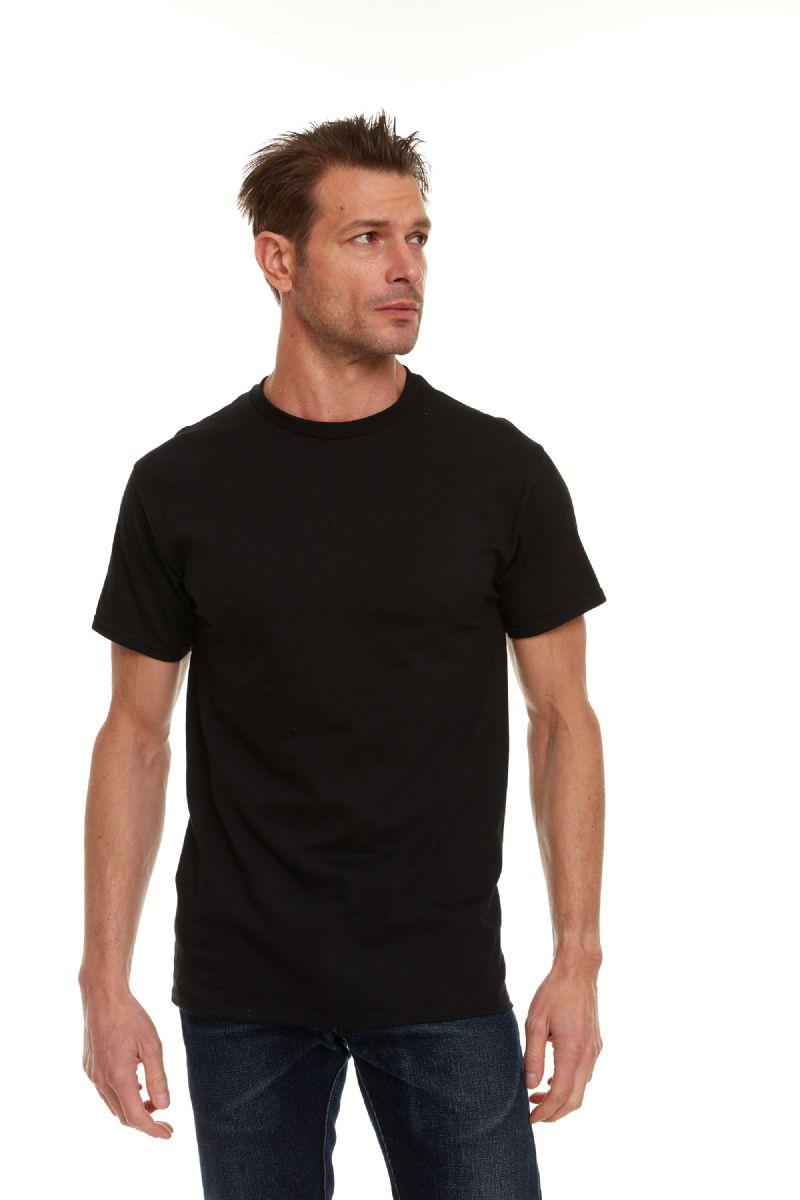 144 Wholesale Mens Cotton Crew Neck Short Sleeve T-Shirts Black, Large image