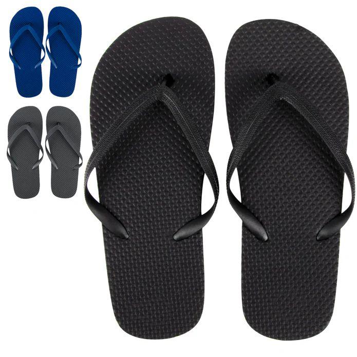 50 Wholesale Men's Flip Flops 3 Color Assortment image