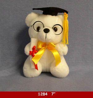 24 Wholesale Graduation Cap Bear With Glasses image