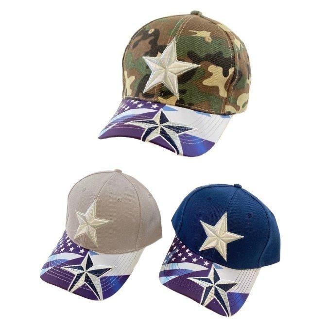 24 Wholesale Embroidered Star Hat Sublimation Flag And Star Bill image