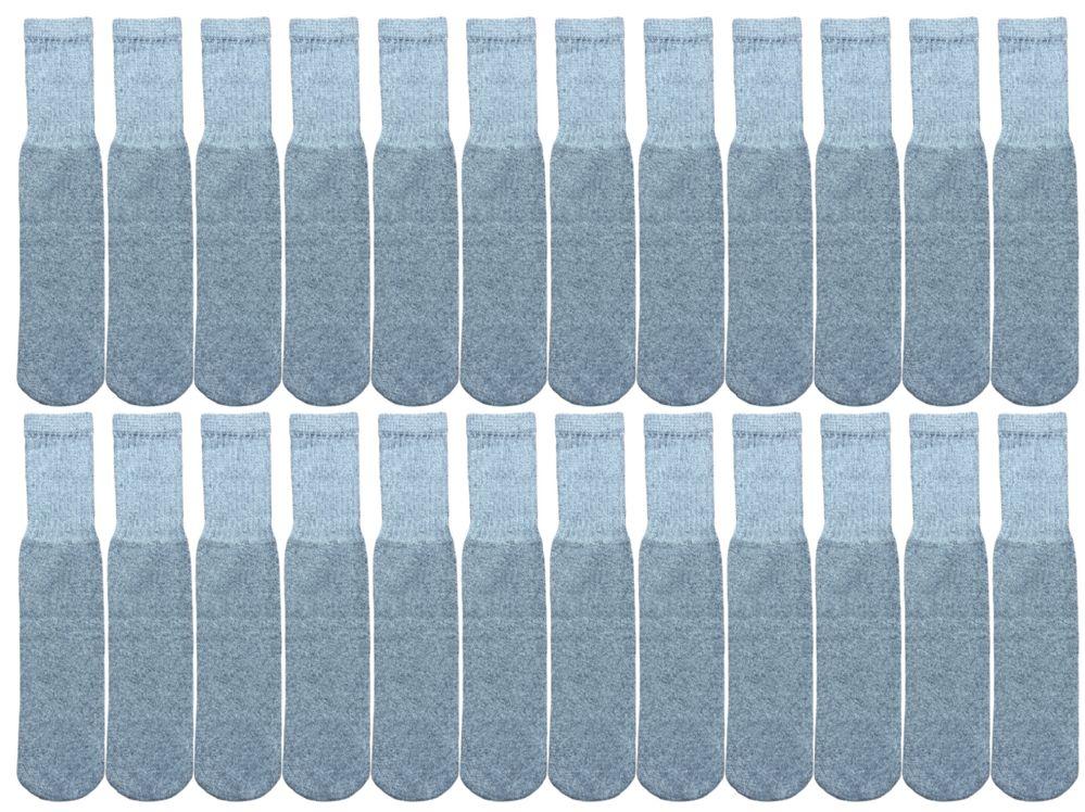 84 Wholesale Yacht & Smith Kids Gray Solid Tube Socks Size 4-6 Bulk Pack