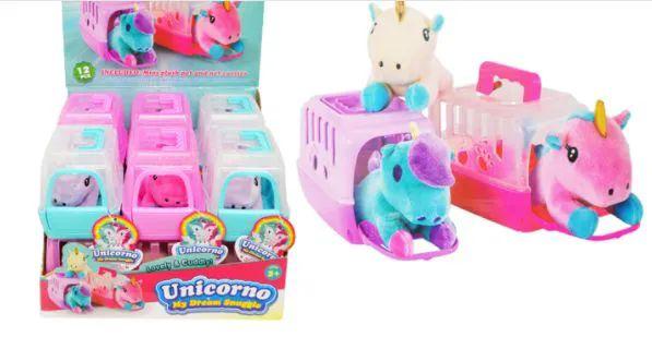 12 Wholesale 12 Mini Plush Pet In Carrier Unicorn image