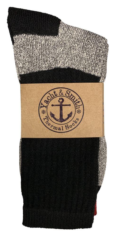 84 Wholesale Yacht & Smith Women's Cotton Assorted Thermal Socks Size 9-11 image