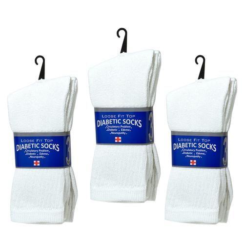 120 Wholesale Crew Loose Fit Diabetic Wholesale Socks Size 10-13 In White image